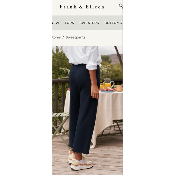 New Frank & Eileen Navy Wide Leg Sweatpants Catherine M - Picture 2 of 5